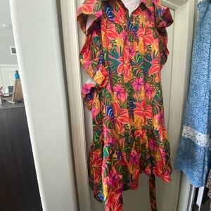 SHEIN Vibrant Floral Dress - Multicolor